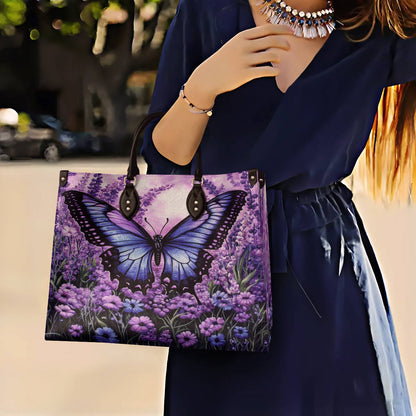 Butterfly Leather Bag Lavender Flight