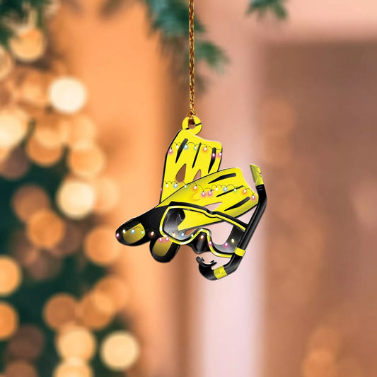 Fins, scuba mask tree hanging Christmas Ornament, diving Xmas Ornament decor, Ornament Decoration, Ornament For Gift, Ornament Christmas