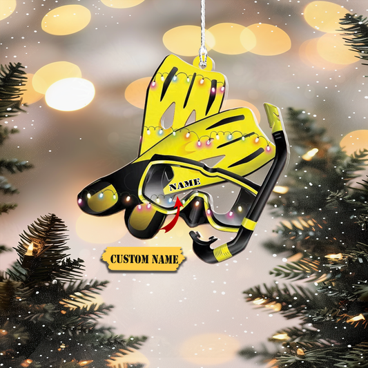 Fins, scuba mask tree hanging Christmas Ornament, diving Xmas Ornament decor, Ornament Decoration, Ornament For Gift, Ornament Christmas