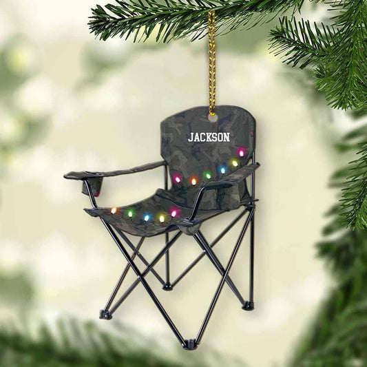 Folding Chair Ornament Travel Trailer Camping Christmas Ornament Family Ornaments for Christmas Tree Camping Xmas Ornament Acrylic Shaped Flat Ornaments, Ornament Decoration, Ornament For Gift, Ornament Christmas
