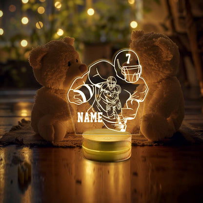Personalized Football Player Night Lamp, Personalized Football Gift, Gift for Football player, Football Gift, Childrens Room Lamp, Room Lamp