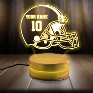 Personalized Football Helmet Night Light, Night Light Gift, Gift For Football Lover, Gift For Him, Night Light For Gift, Football Gift Idea