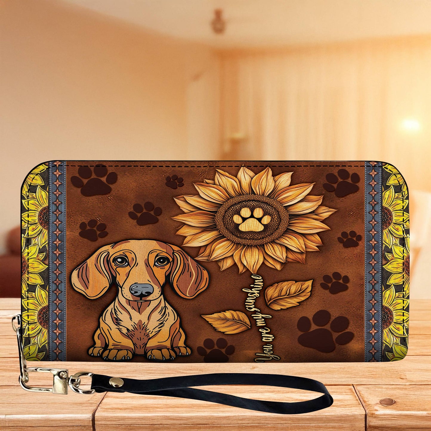 Leather Bag Dachshund You Are My Sunshine