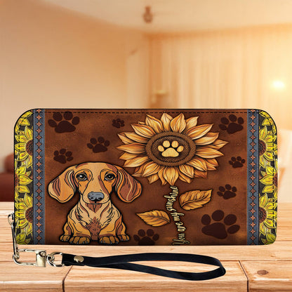 Leather Bag Dachshund You Are My Sunshine