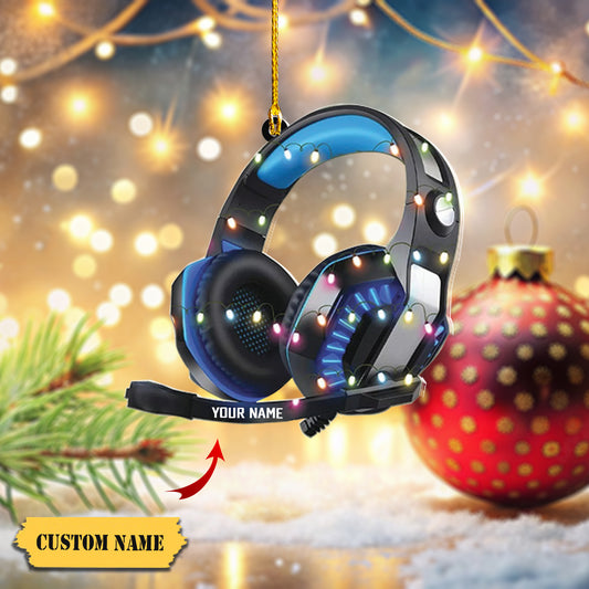 Gaming Head Phones Christmas Ornament, Video Game tree hanging Xmas Ornament, Ornament Decoration, Ornament For Gift, Ornament Christmas
