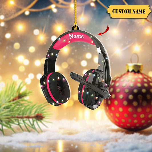 Gaming Head Phones Light Christmas Ornament, Gaming Ornament, Gamer Christmas, Ornament Decoration, Ornament For Gift, Ornament Christmas