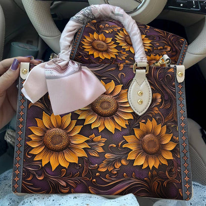 Leather Bag Sunflower Hope Love