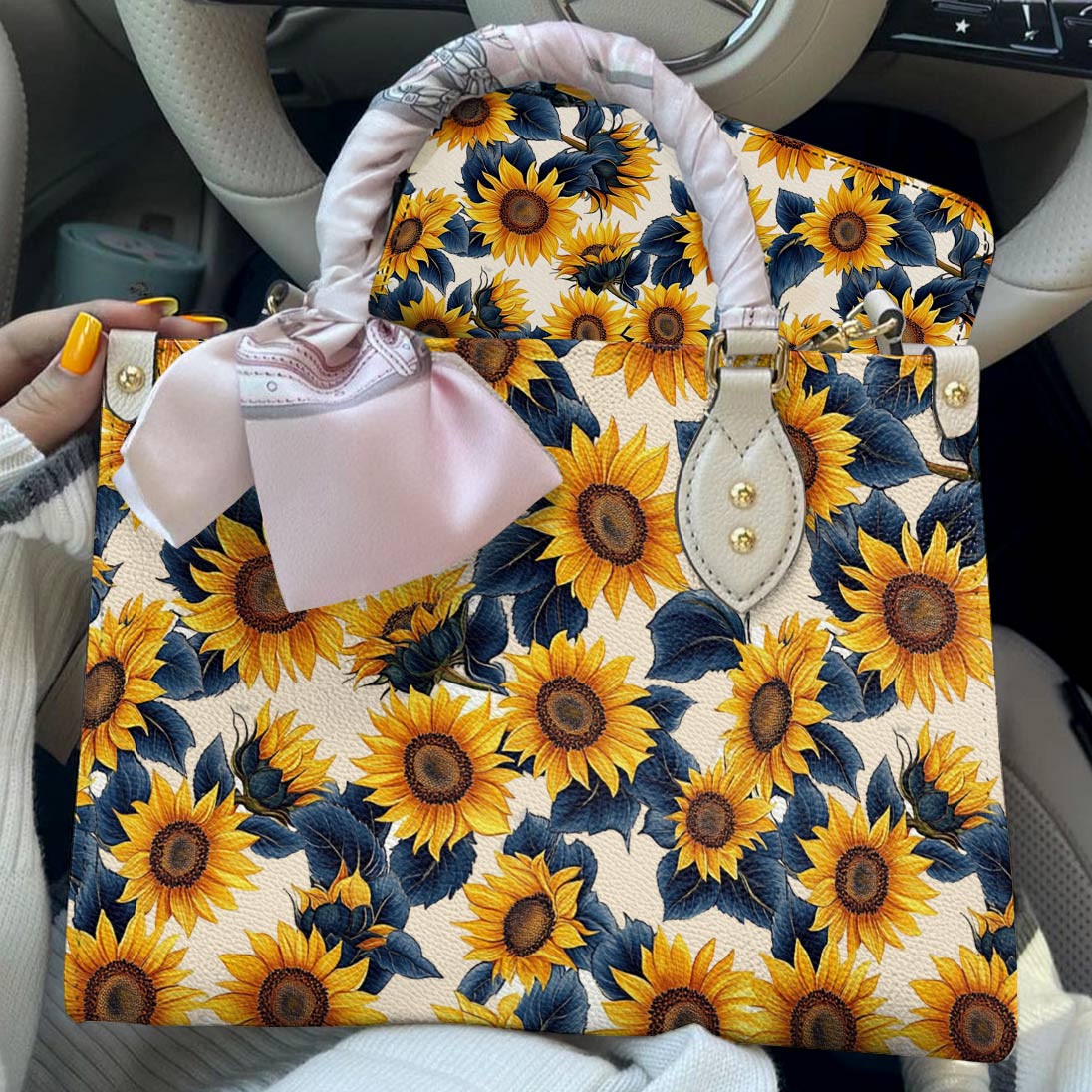 Leather Bag Twilight Sunflower