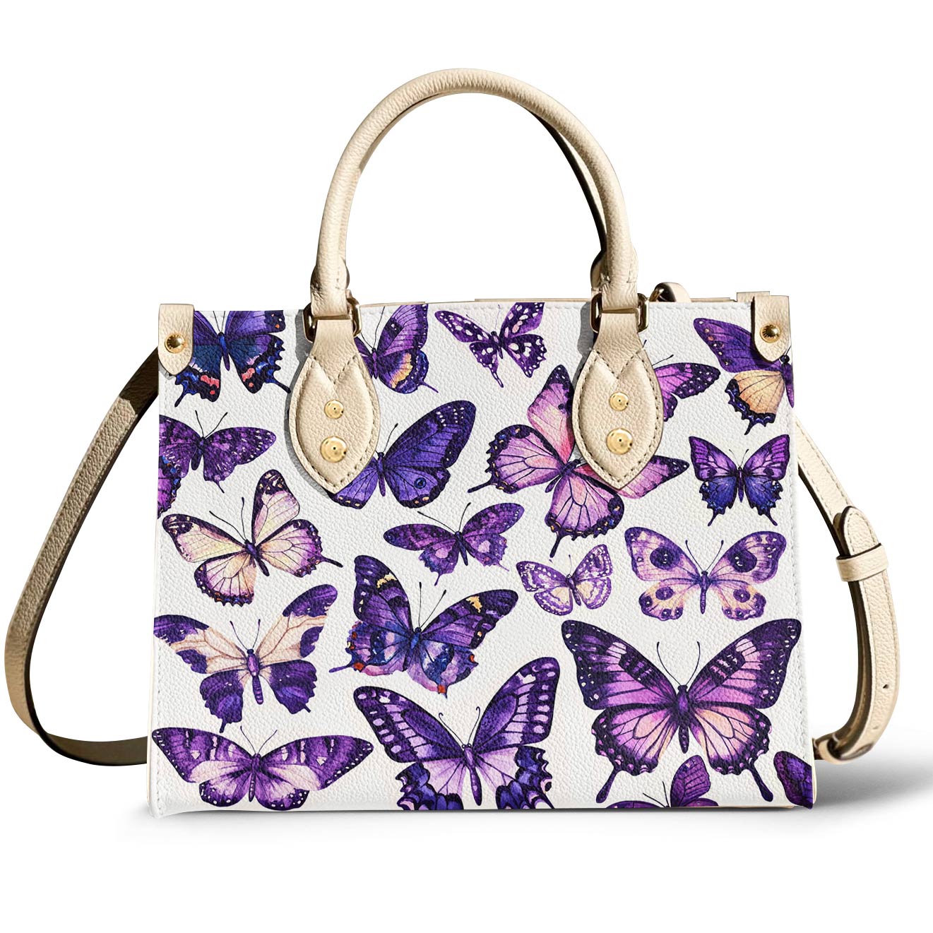Butterfly Leather Bag Purple Butterfly Garden
