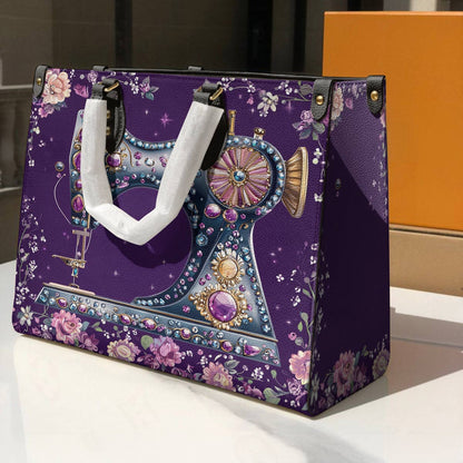 Sewing Leather Bag Purple Spark