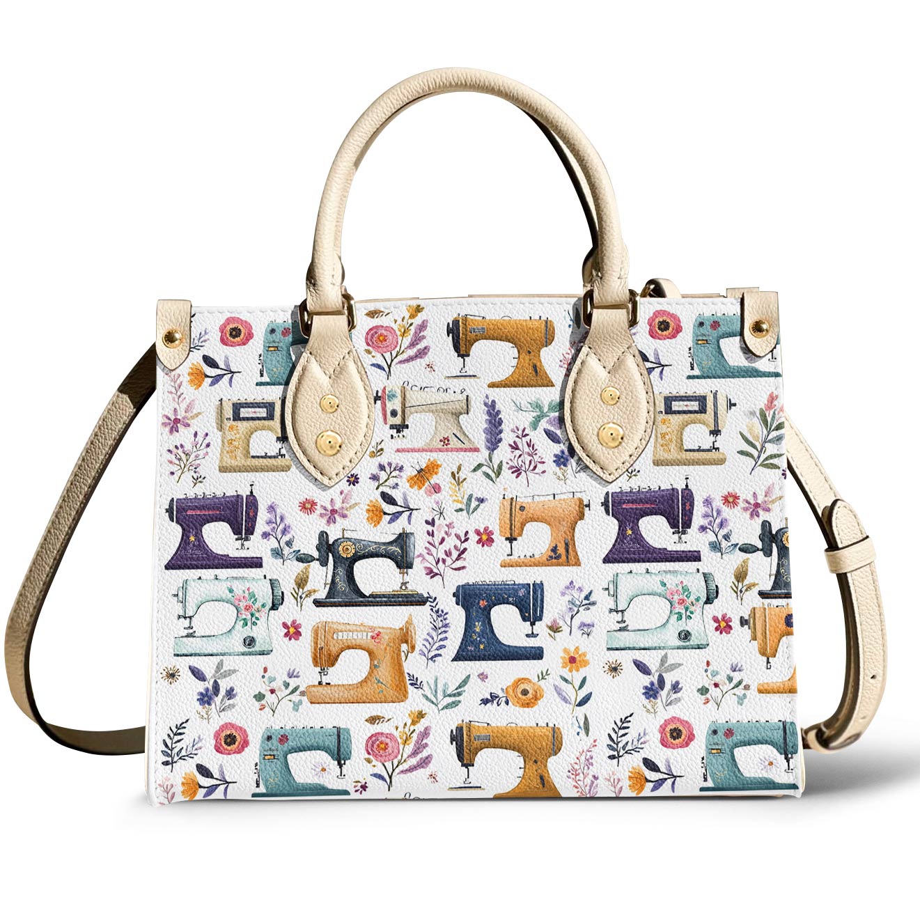 Leather Bag Floral Sewing Machines