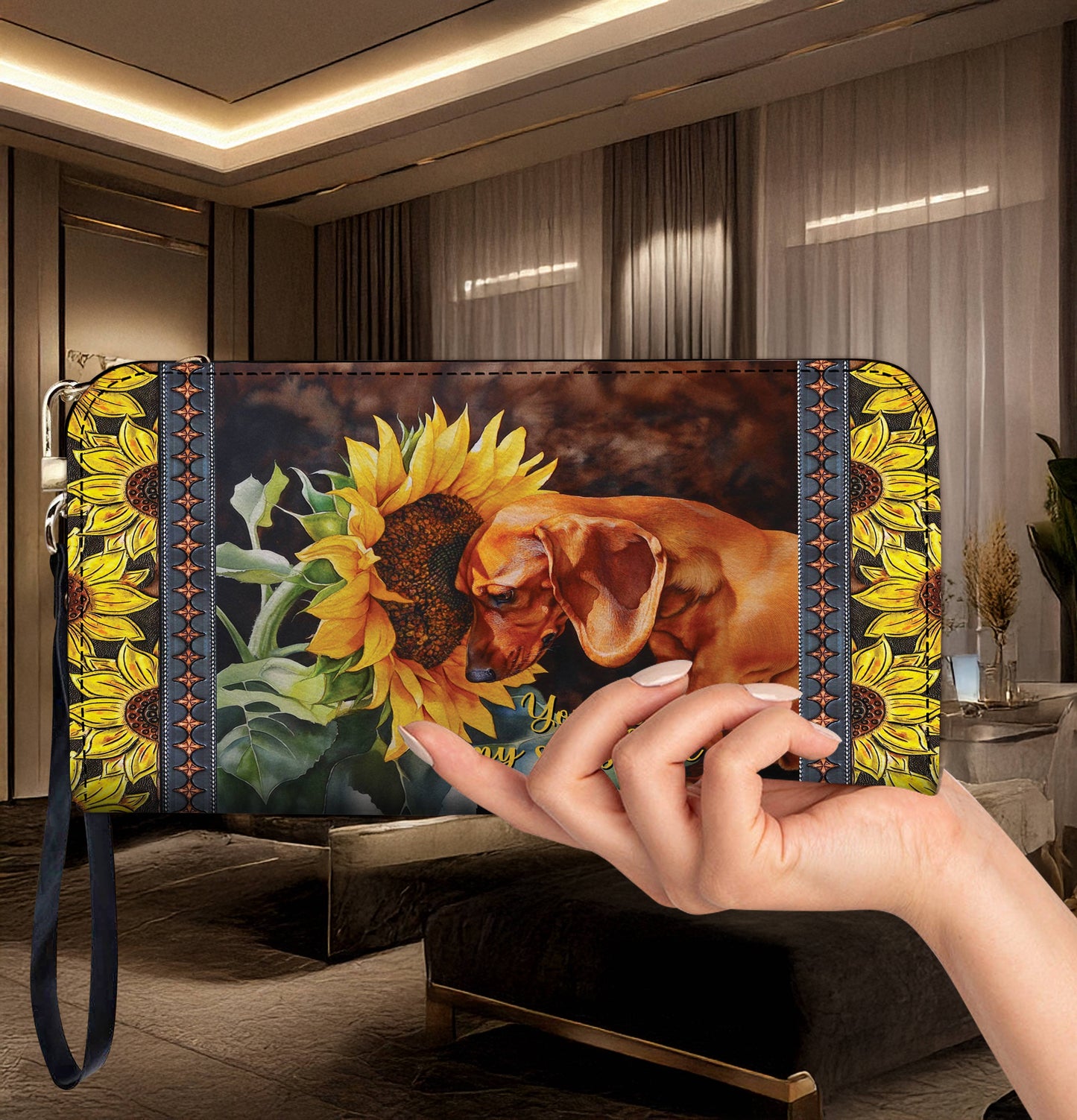 Leather Bag Dachshund You Are My Sunshine