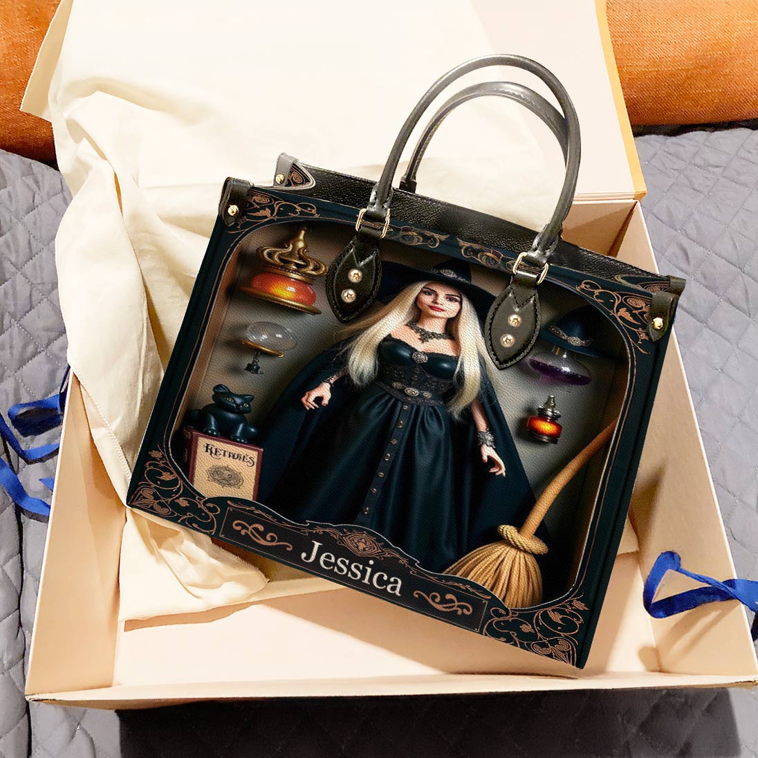 Personalized Leather Bag Beautiful Witch Life