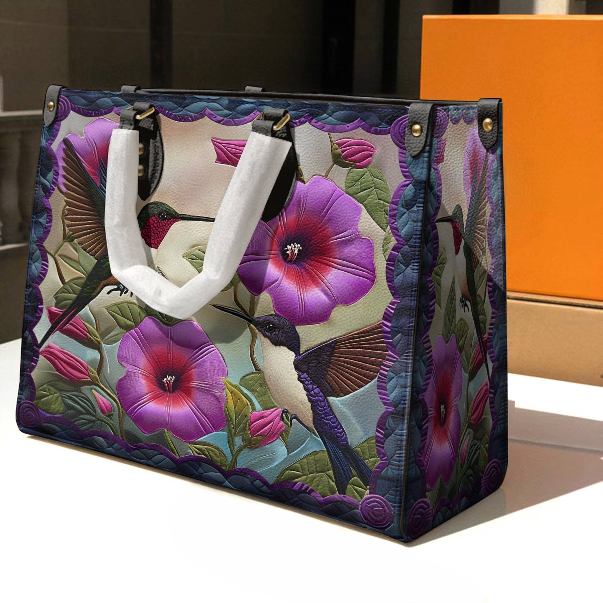 Leather Bag Hummingbird Lovely