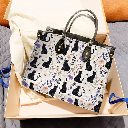 Leather Bag Enchanted Black Cat