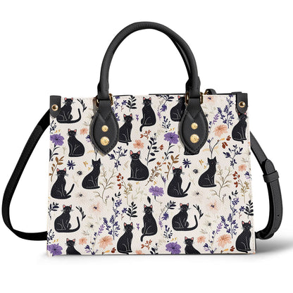 Leather Bag Enchanted Black Cat