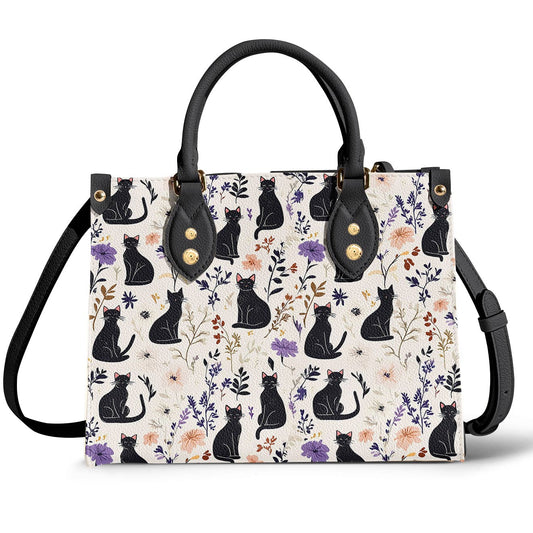 Leather Bag Enchanted Black Cat