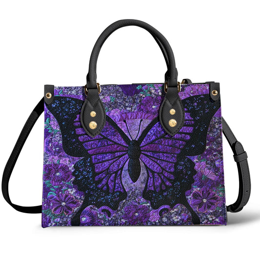 Leather Bag Midnight Bloom Butterfly