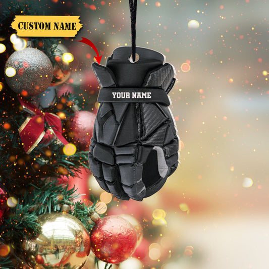 Hockey Gloves Custom Name Hanging Ornament, Ornament Decoration, Ornament For Gift, Ornament Christmas