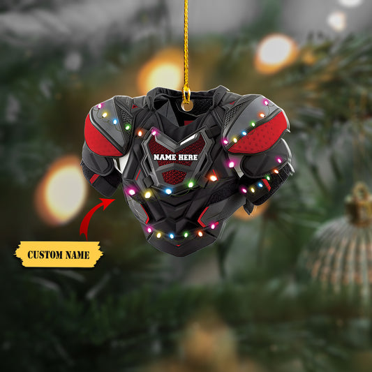 Hockey Shoulder Pads With Light Christmas - Personalized Christmas Ornament - Gift For Hockey Lovers, Ornament Decoration, Ornament For Gift, Ornament Christmas