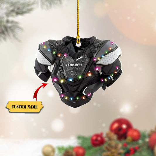 Hockey Shoulder Pads With Light Christmas - Personalized Christmas Ornament - Gift For Hockey Lovers, Ornament Decoration, Ornament For Gift, Ornament Christmas