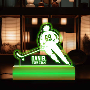 Personalized Hockey Night Light, Great Gift Idea For Hockey Players & Hockey Lover, Gift For Hockey Player, Personalized Hockey Night Light