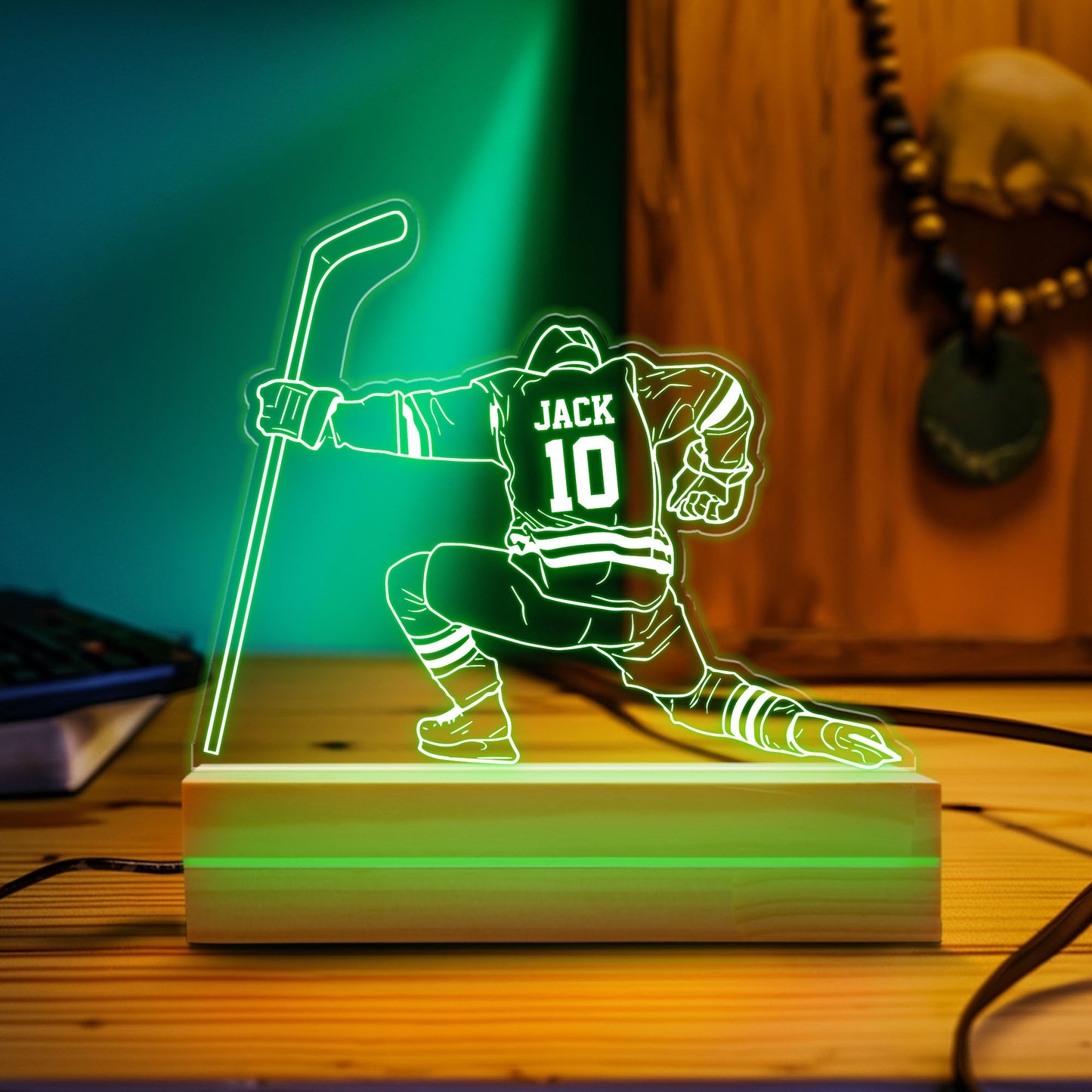 Personalized Hockey Player, Night Light, Custom Night Lights Kids, Night Lights, Bedroom Night Lights, Kids Bedroom Decor, Lights for Boys