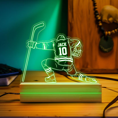 Personalized Hockey Player, Night Light, Custom Night Lights Kids, Night Lights, Bedroom Night Lights, Kids Bedroom Decor, Lights for Boys