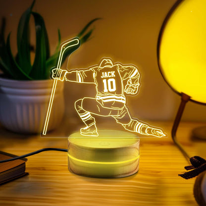 Personalized Hockey Player, Night Light, Custom Night Lights Kids, Night Lights, Bedroom Night Lights, Kids Bedroom Decor, Lights for Boys