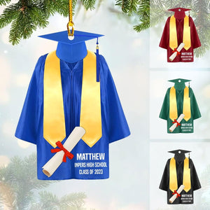 HomeDesign Personalized Graduation Gown Ornament Gifts for Graduate, Graduation Ornaments Class of 2023, Graduation Christmas Ornament, College Christmas Ornament Tree Hanging, Ornament Decoration, Ornament For Gift, Ornament Christmas