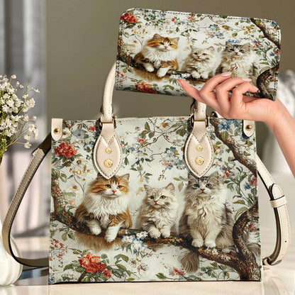 Cat Leather Bag Happy Cat Garden