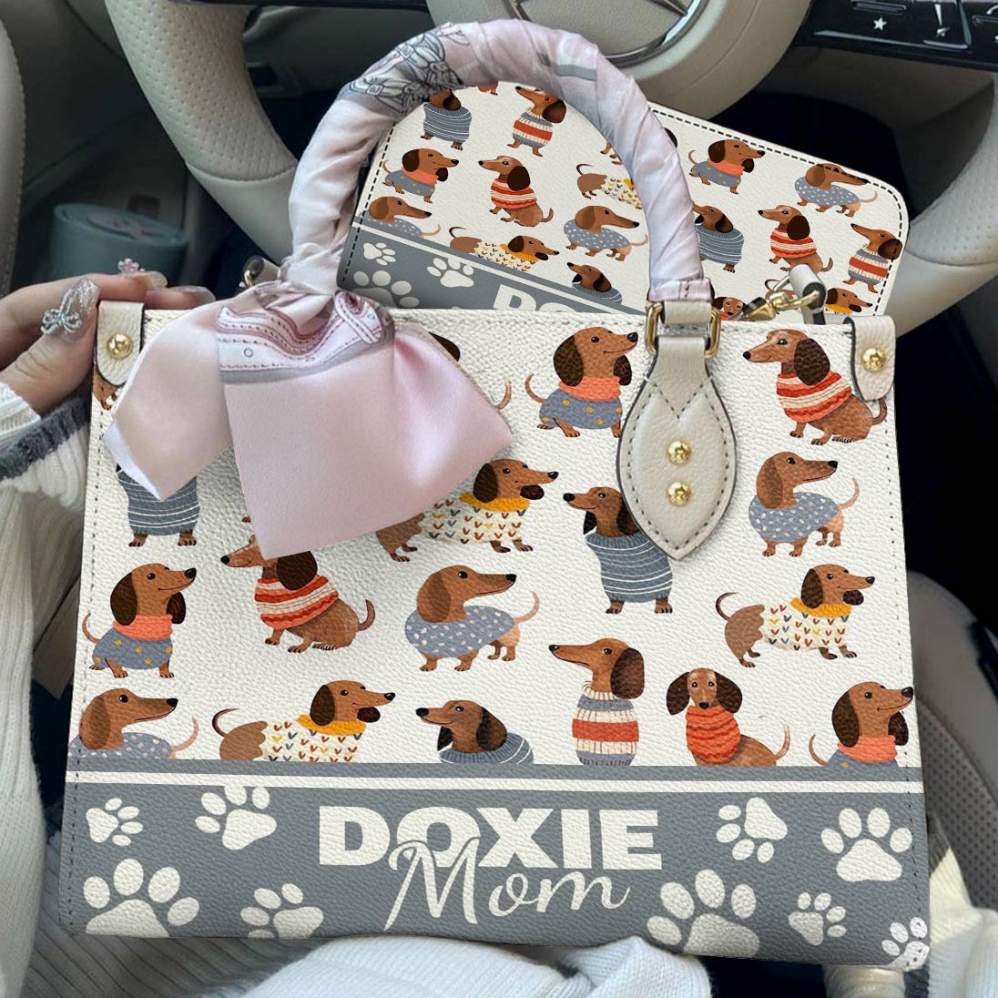Dachshund Leather Bag Doxie Mom