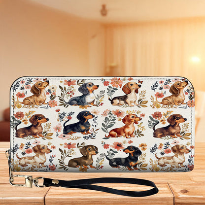 Dachshund Leather Bag Garden Escape