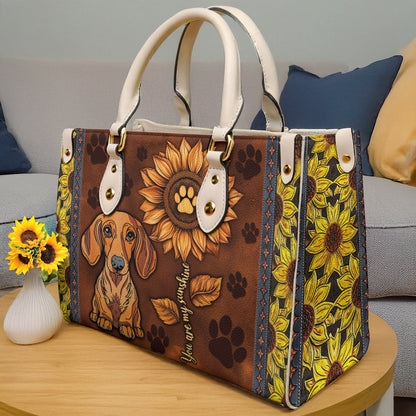 Leather Bag Dachshund You Are My Sunshine