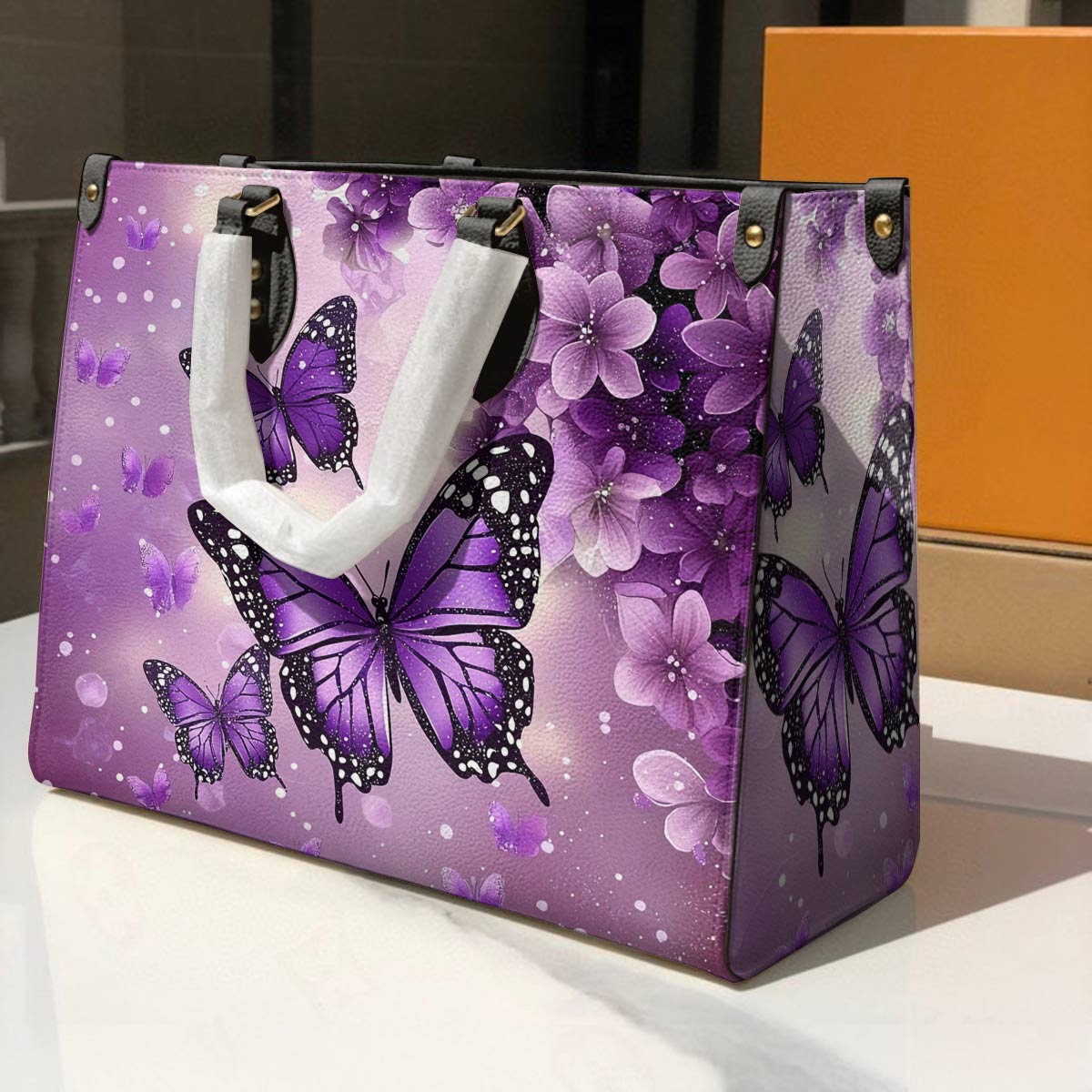 Leather Bag Violet Drift