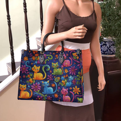 Cat Leather Bag Cute Cats Blossom