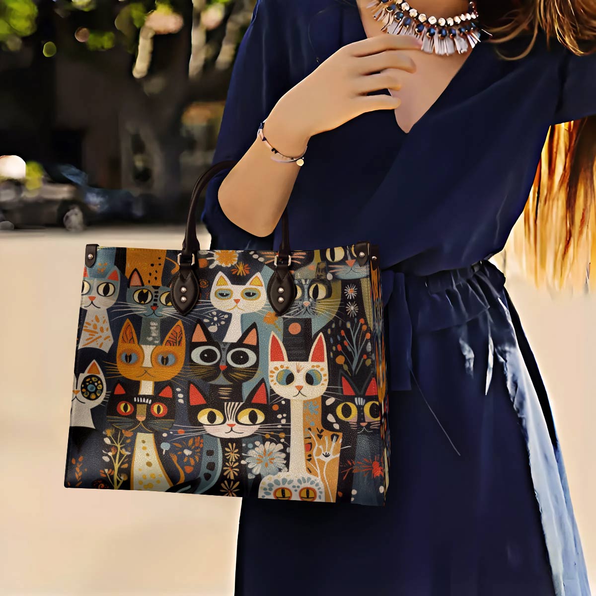 Leather Bag Curious Folk Cats