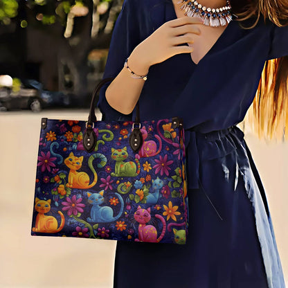 Cat Leather Bag Cute Cats Blossom