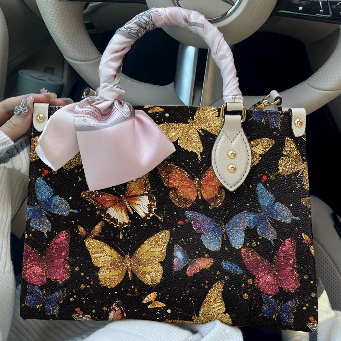 Butterfly Leather Bag Butterfly Galaxy Glow