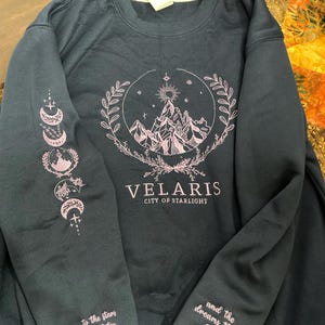 Velaris Embroidered Shirt,Velaris City Of Starlight Embroidered Sweatshirt,The Night Court Shirt,SJM sweater,City of Starlight,ACOTAR Shirt