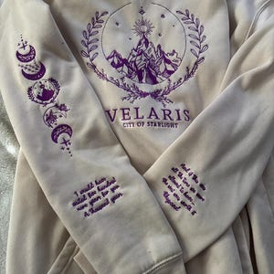 Velaris Embroidered Shirt,Velaris City Of Starlight Embroidered Sweatshirt,The Night Court Shirt,SJM sweater,City of Starlight,ACOTAR Shirt