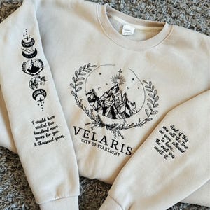 Velaris Embroidered Shirt,Velaris City Of Starlight Embroidered Sweatshirt,The Night Court Shirt,SJM sweater,City of Starlight,ACOTAR Shirt