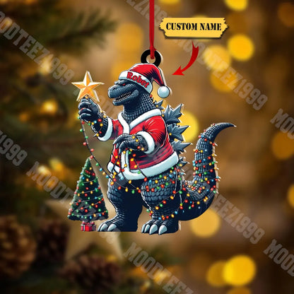 Personalized Godzila Christmas Ornament, Funny Godzila Ornament, Funny Xmas Tree Decor, Christmas Gift for Godzila Lovers, Gift for Him