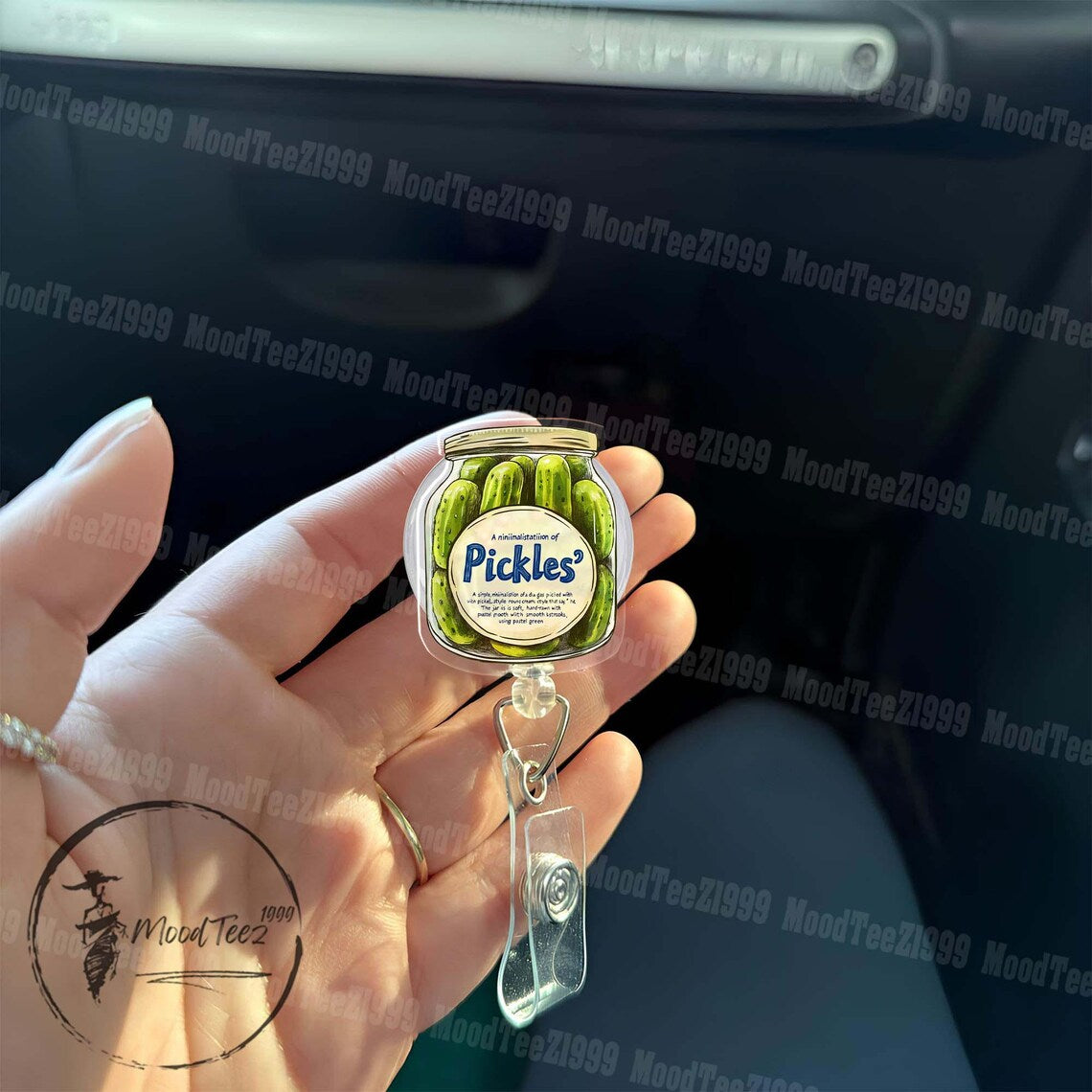 Pickles Jar Badge Reel, Funny Retractable ID Holder, Unique Nurse Badge Reel, Medical Badge Holder, Badge Holder