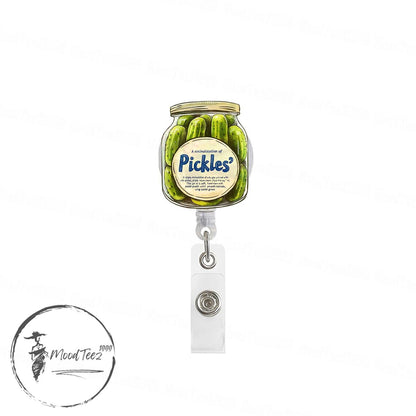 Pickles Jar Badge Reel, Funny Retractable ID Holder, Unique Nurse Badge Reel, Medical Badge Holder, Badge Holder