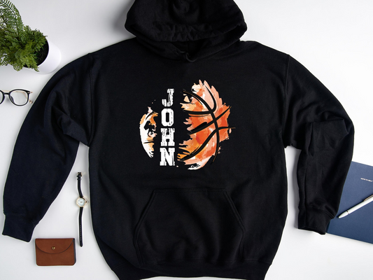 Personalized Basketball Hoodie, Basketball Team Hoodie, Basketball Player Name Hoodie, Custom Basketball Sweatshirt, Basketball Gift