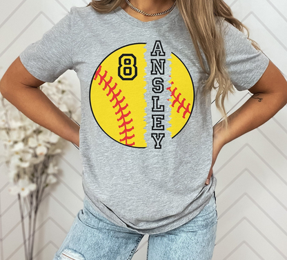 Custom Softball Shirt, Softball Number Shirt, Softball Shirt, Softball Team Shirt, Softball Mom Shirt