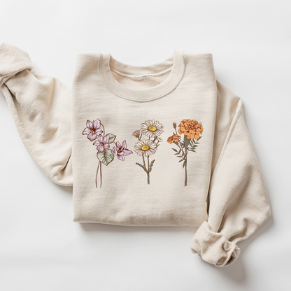Customize Birth Month Flower Sweatshirt, Christmas Gift For Mom, Grandma Sweatshirt, Mothers Day Gift, New Mom Gift, Mama Sweatshirt