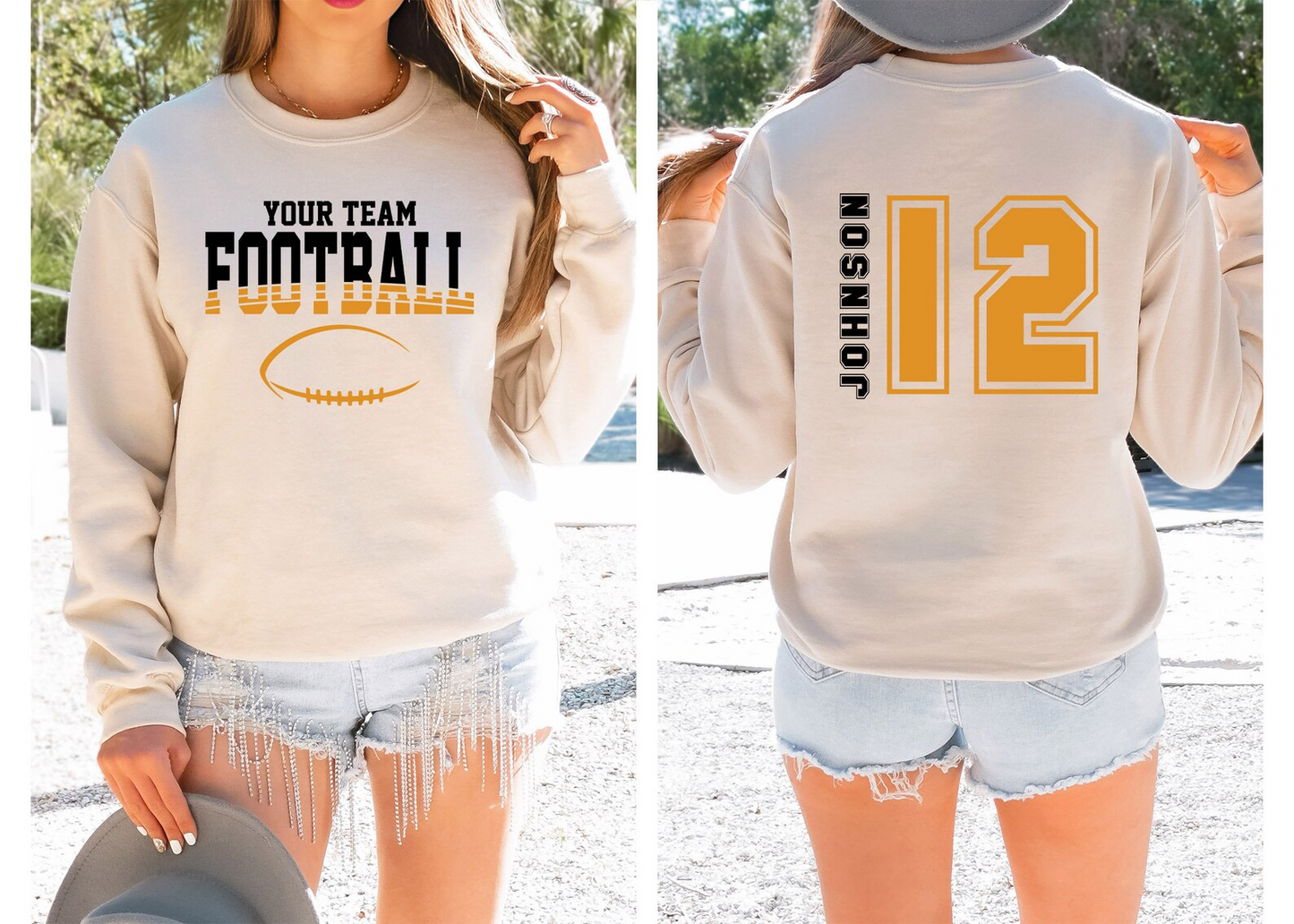 Customized Football Sweatshirt - Your Name Football Shirt - Football Shirt - Game Day Shirt - Football Season Shirt - Football Mom Shirt