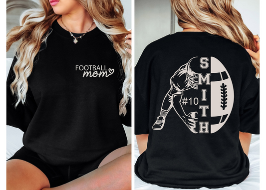 Customized Football Mom Sweatshirt - Your Name Football Shirt - Football Shirt - Game Day Shirt - Football Season Shirt - Football Mom Shirt
